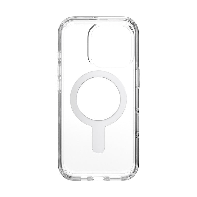 Speck Presidio Perfect-Clear ClickLock &amp; MagSafe - Hoesje voor iPhone 16 Pro (Transparant / Chromen afwerking / Serene Silver)