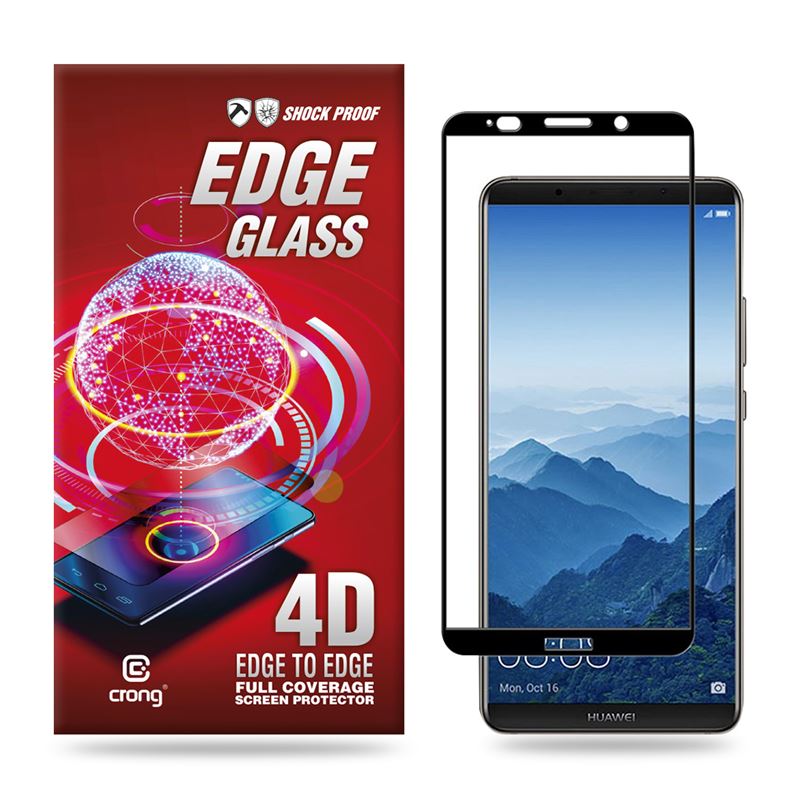 Crong Edge Glass - Full Glue Edge-to-Edge 9H Glass Screen Protector for Huawei Mate 10