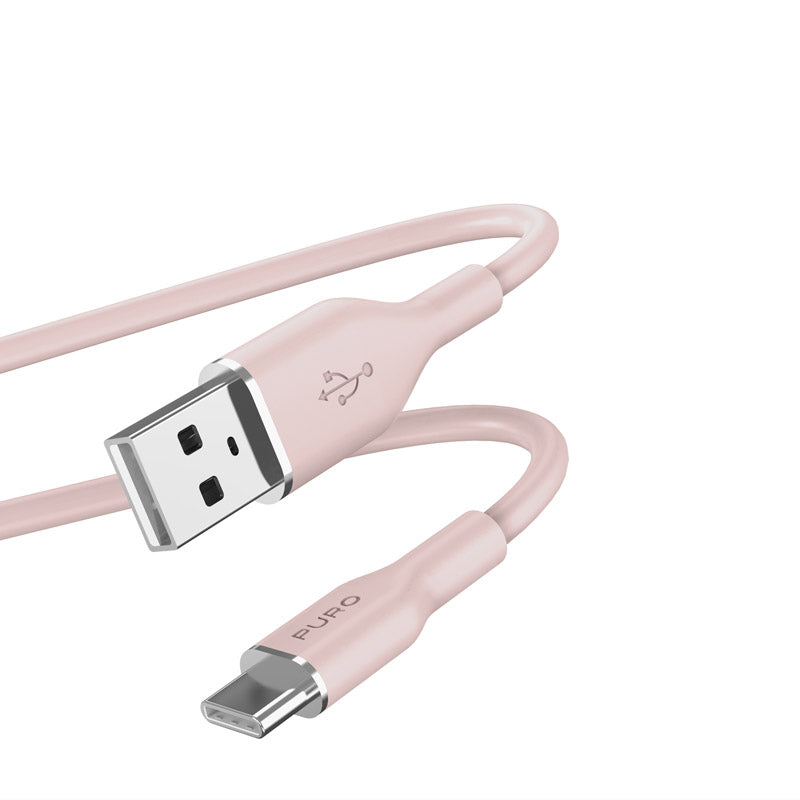 PURO ICON Soft Cable - Kabel USB-A bis USB-C 1,5 m (Dusty Pink)