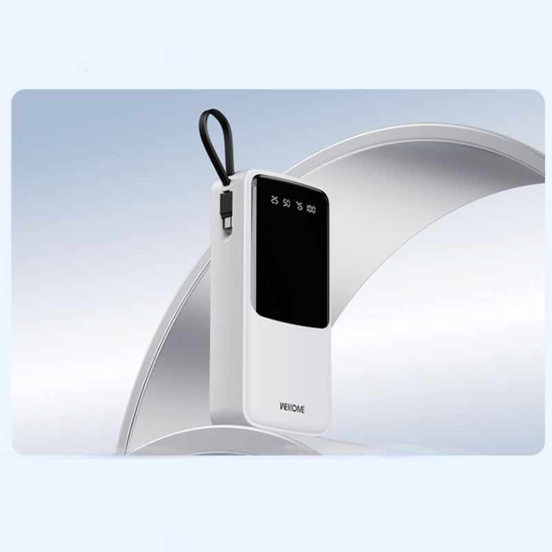 WEKOME WP-10 Pop Digital Series - Powerbank 20000 mAh met ingebouwde USB-C / Lightning / Micro USB + USB-A kabel (wit)