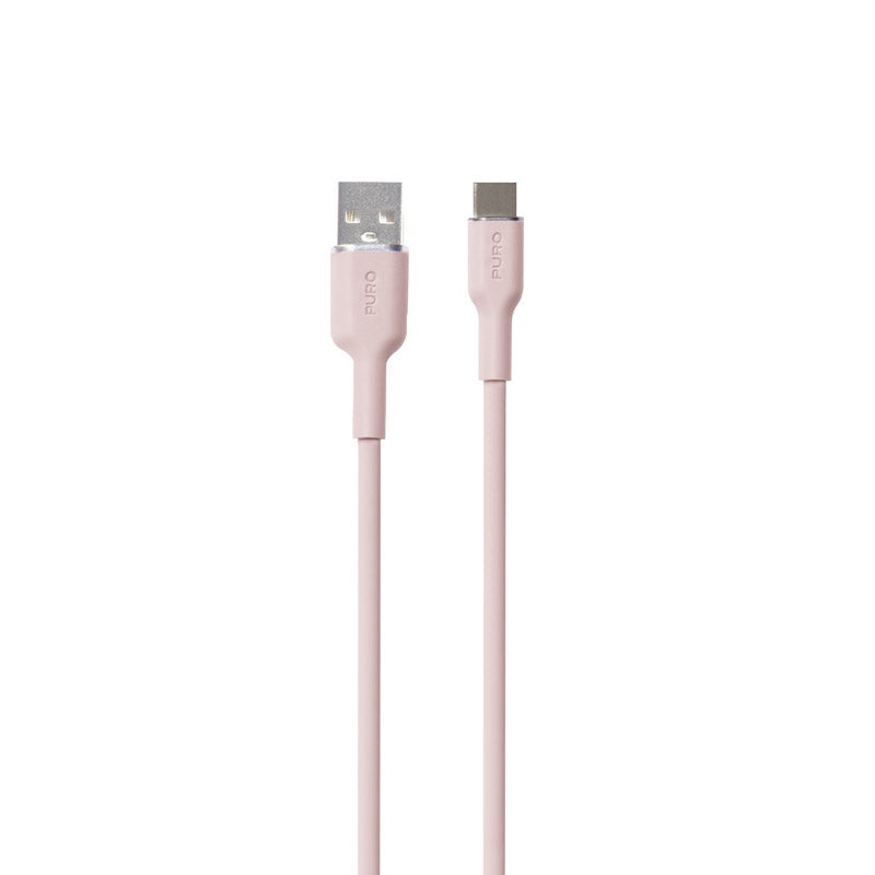 PURO ICON Soft Cable - Kabel USB-A bis USB-C 1,5 m (Dusty Pink)