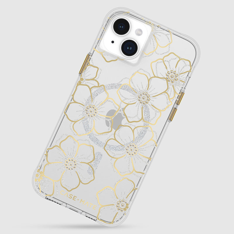 Case-Mate Floral Gems MagSafe - iPhone 15 Plus Case (Gold)