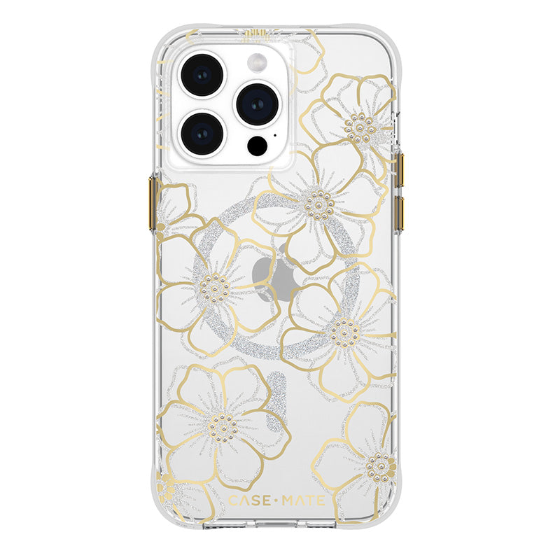 Case-Mate Floral Gems MagSafe - iPhone 15 Pro Max hoesje (goud)