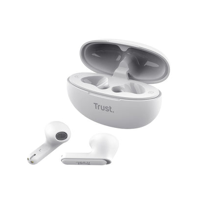 Trust Yavi – Kabellose Ohrhörer Bluetooth TWS mit Ladeetui und ENC (Weiß)