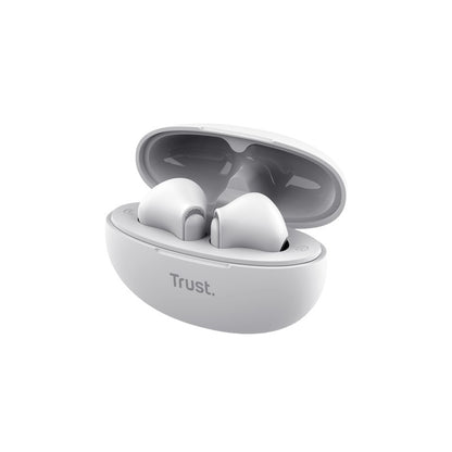 Trust Yavi – Kabellose Ohrhörer Bluetooth TWS mit Ladeetui und ENC (Weiß)