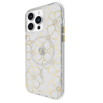 Case-Mate Floral Gems MagSafe - iPhone 15 Pro Max Hülle (Gold)