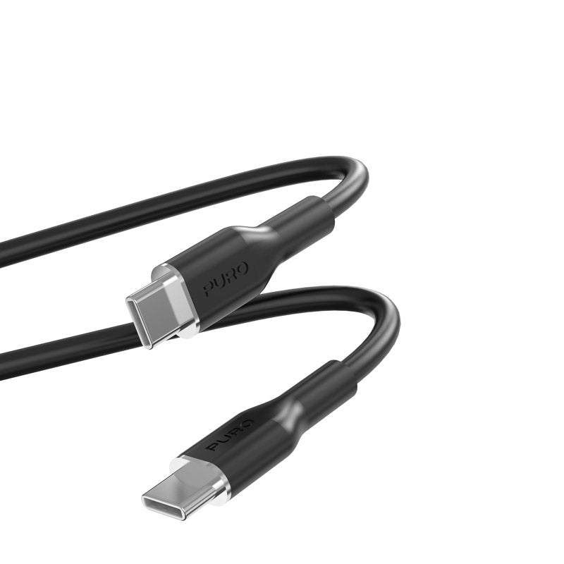 PURO ICON Soft Cable - Kabel USB-C auf USB-C 1,5 m (Schwarz)