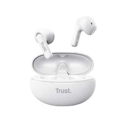 Trust Yavi – Kabellose Ohrhörer Bluetooth TWS mit Ladeetui und ENC (Weiß)