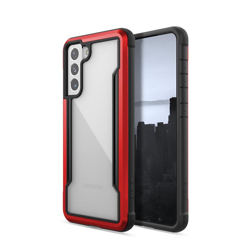 X-Doria Raptic Shield - Aluminium behuizing voor Samsung Galaxy S21 (antimicrobiële bescherming) (rood)