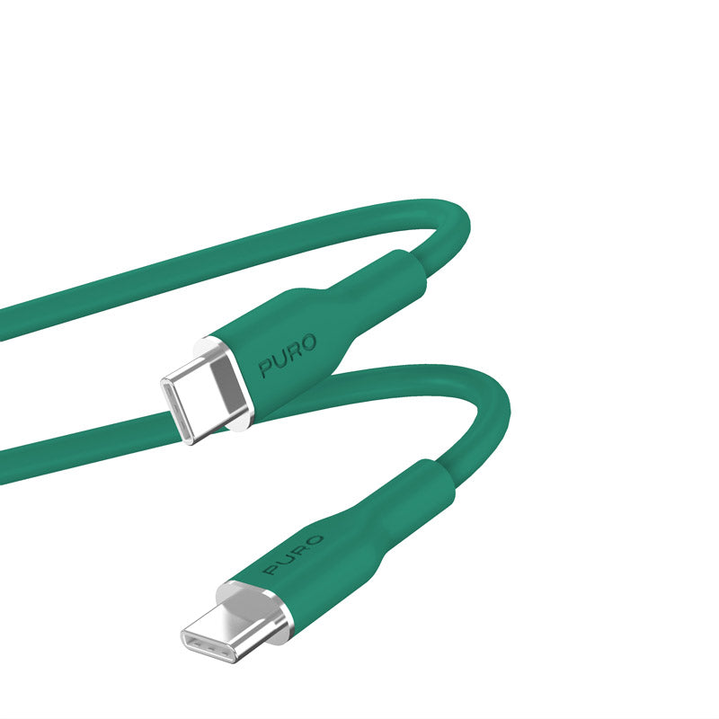 PURO ICON Zachte Kabel - Kabel USB-C naar USB-C 1,5 m (Jade)