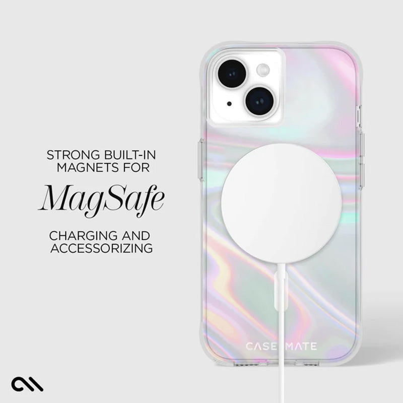 Case-Mate Soap Bubble MagSafe - Case for iPhone 15 / iPhone 14 / iPhone 13 (Iridescent)