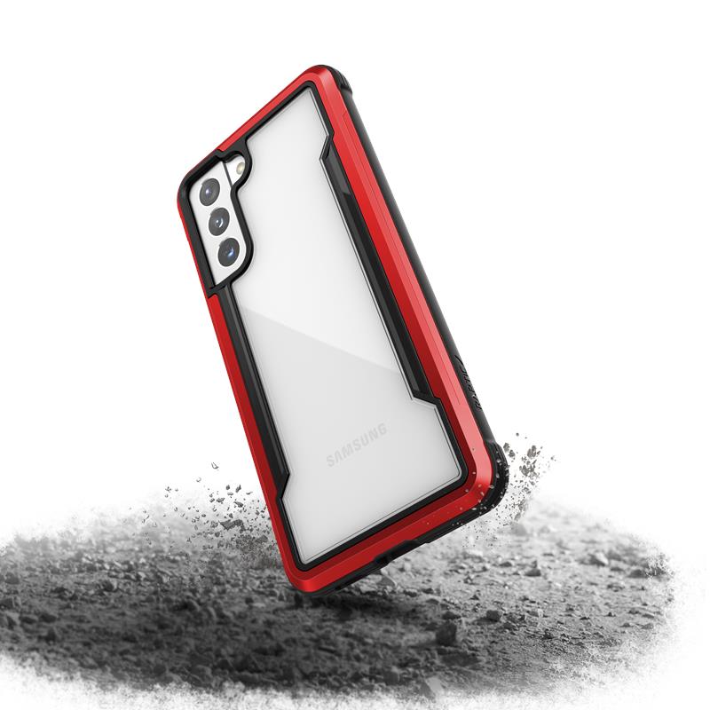 X-Doria Raptic Shield - Aluminium behuizing voor Samsung Galaxy S21 (antimicrobiële bescherming) (rood)