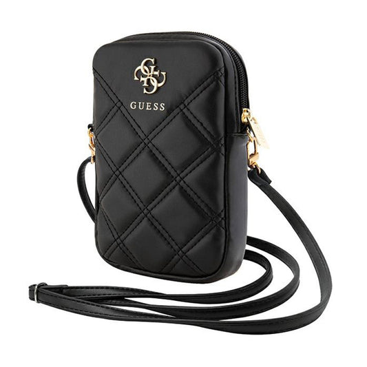 Guess Zip Quilted 4G - Telefoontasje (zwart)