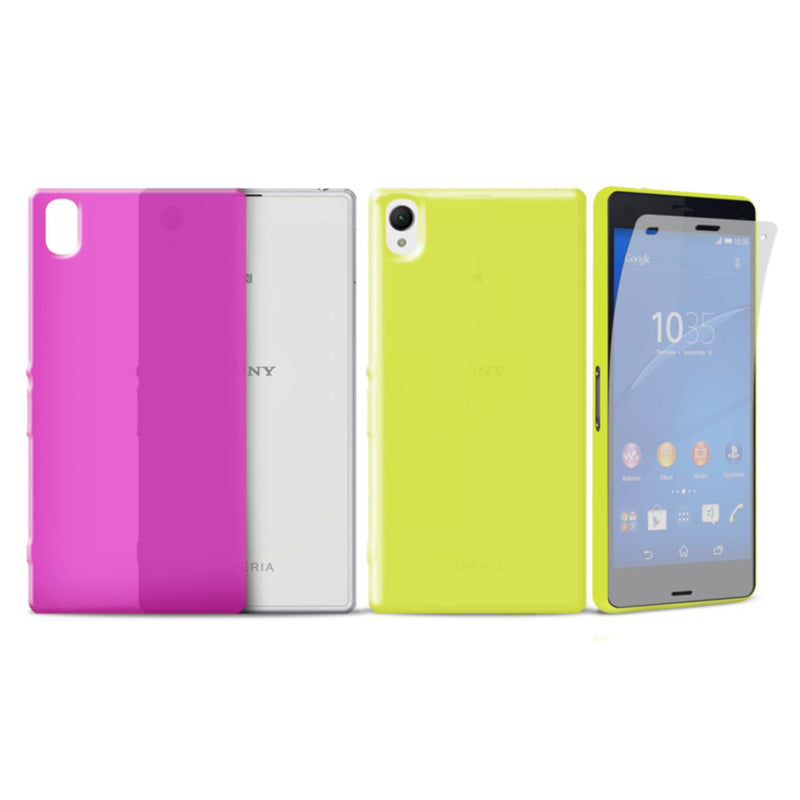 PURO Ultra Slim "0.3" Cover MFX - Case set + folie voor het Xperia M4 AQUA scherm (doorschijnend)