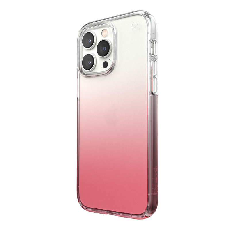 Speck Clear Presidio Perfect-Clear + Ombre – Hülle für iPhone 14 Pro Max mit MICROBAN (Klar / Vintage Rose Fade)