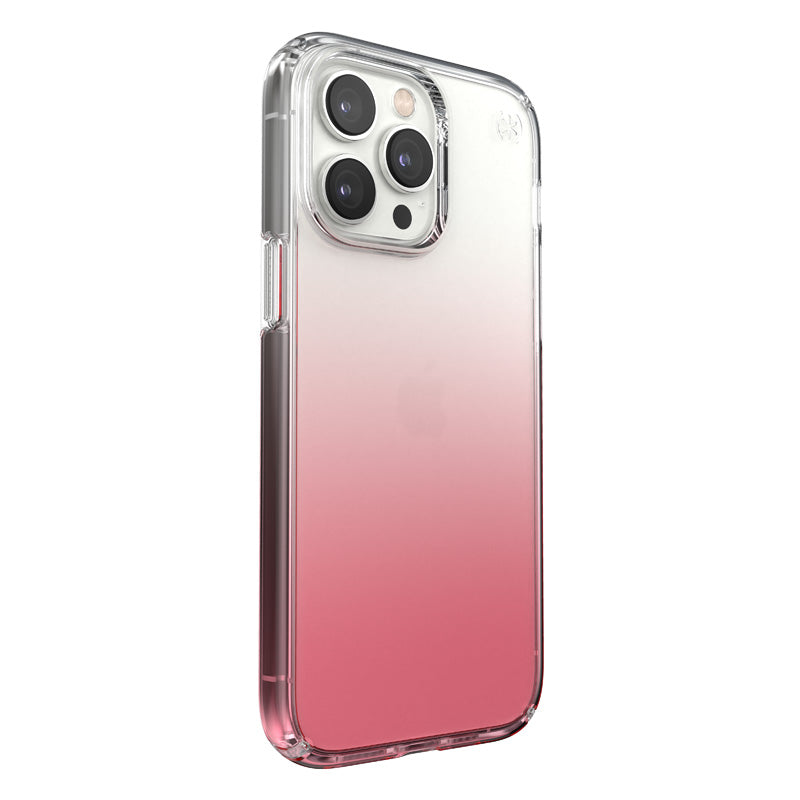 Speck Clear Presidio Perfect-Clear + Ombre – Hülle für iPhone 14 Pro Max mit MICROBAN (Klar / Vintage Rose Fade)