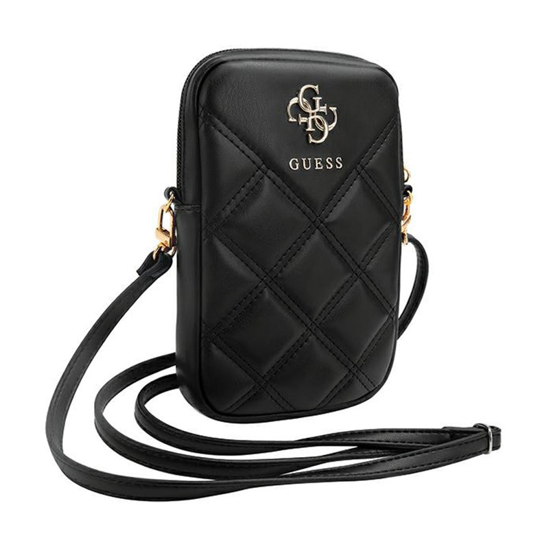 Guess Zip Quilted 4G - Telefoontasje (zwart)