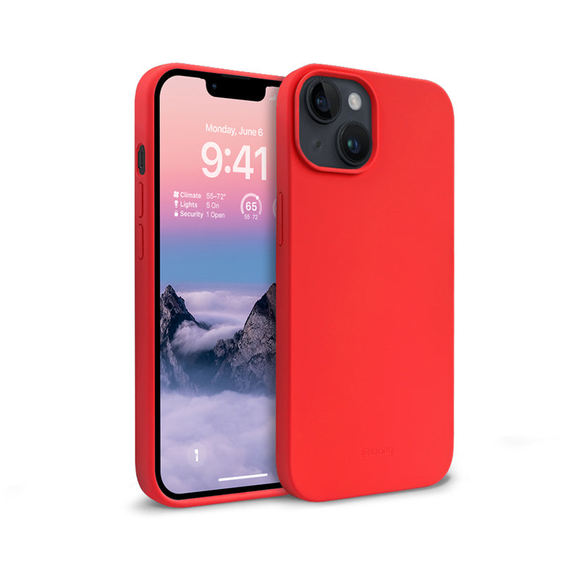 Crong Color Cover Liquid Silicone Case for iPhone 14 Max (Red)