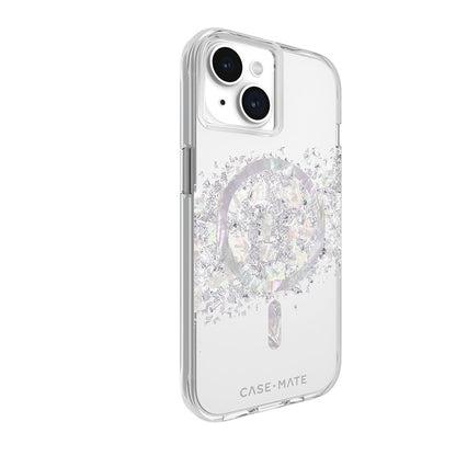 Case-Mate Karat MagSafe - Hülle für iPhone 15 / iPhone 14 / iPhone 13 verziert mit Perlmutt (A Touch of Pearl)