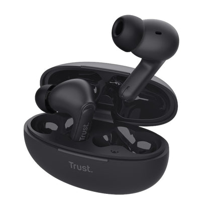 Trust Yavi – Kabellose In-Ear-Bluetooth-TWS-Ohrhörer mit Ladeetui und ENC (Schwarz)