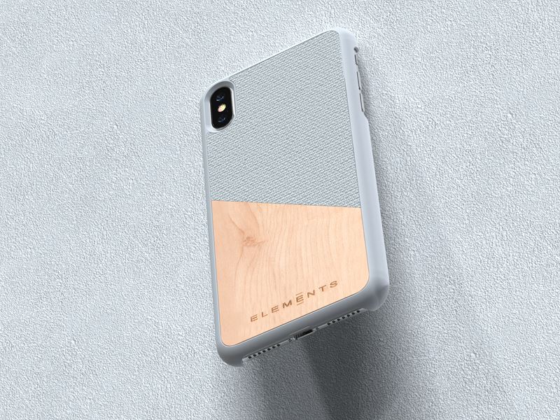 Nordic Elements Original Hel - Case for iPhone Xs Max with real maple wood (Light Grey)