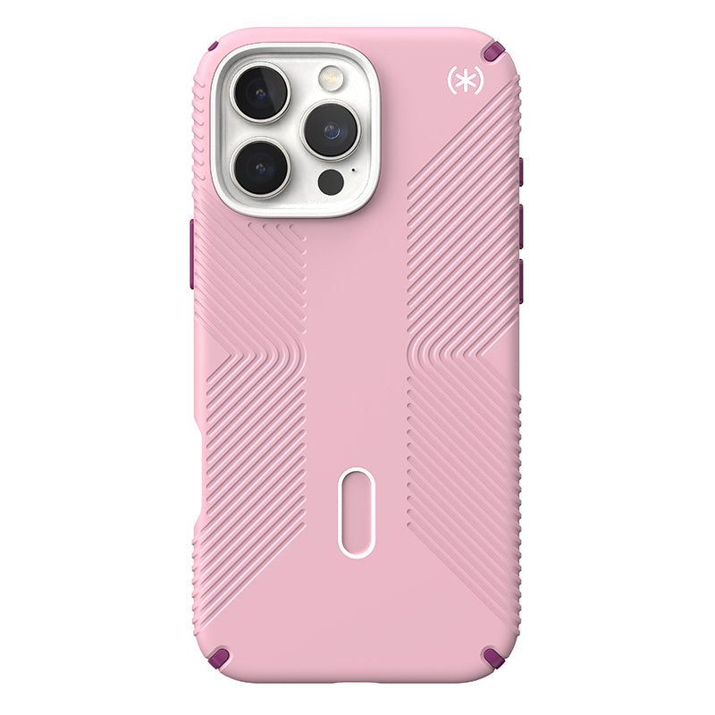 Speck Presidio2 Grip ClickLock &amp; MagSafe - Hoesje voor iPhone 16 Pro Max (Woensdag Roze / Boysenberry Paars / Wit)