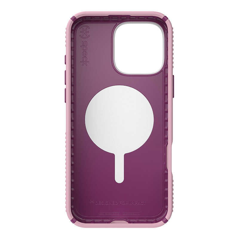 Speck Presidio2 Grip ClickLock &amp; MagSafe - Hoesje voor iPhone 16 Pro Max (Woensdag Roze / Boysenberry Paars / Wit)