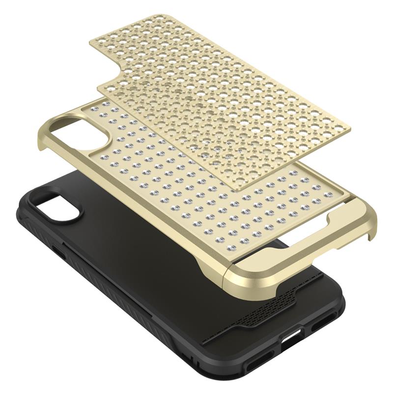 Zizo Star Diamond Hybrid Cover für iPhone X (Gold/Schwarz)