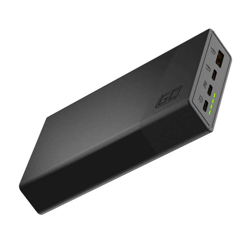 Green Cell PowerPlay20s - Powerbank 20000 mAh met USB-A QuickCharge 3.0 en 2x USB-C Power Delivery 22,5W (zwart)