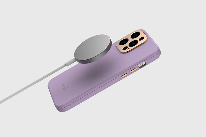 Moshi Napa MagSafe - Leren hoesje voor iPhone 14 Max (Lavendelpaars)