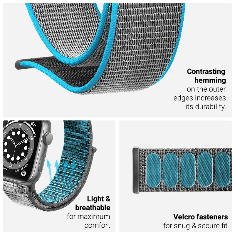 Crong Nylon Loop for Apple Watch 42/44/45mm (Ocean Blue)