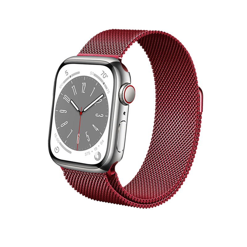 Crong Milano staal voor Apple Watch 38/40/41 mm (karmozijnrood)