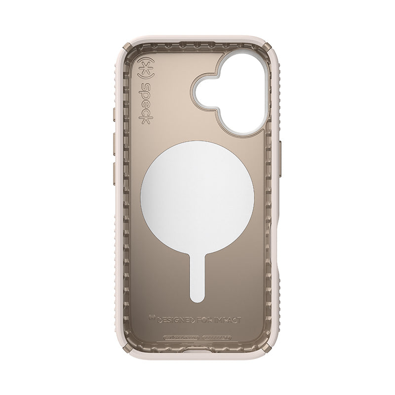 Speck Presidio2 Grip ClickLock &amp; MagSafe - Hoesje voor iPhone 16 (Bleached Bone / Heirloom Gold / Hazel Brown)