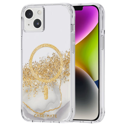 Case-Mate Karat MagSafe - Goldverzierte Hülle für iPhone 14 Plus (Marmor)