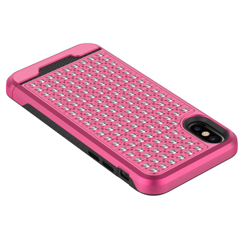 Zizo Star Diamond Hybrid Cover für iPhone X (Rosa/Schwarz)