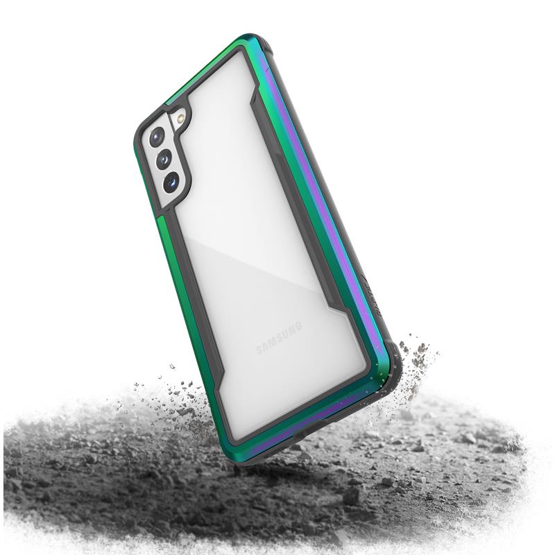 X-Doria Raptic Shield - Aluminium behuizing voor Samsung Galaxy S21 + (antimicrobiële bescherming) (Iriserend)