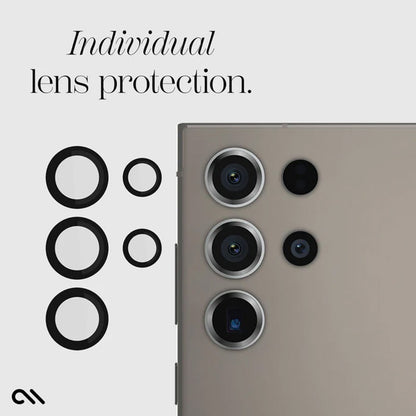 Case-Mate Aluminium Ring Lens Protector – Schutzglas für das Kameraobjektiv des Samsung Galaxy S24 Ultra (Schwarz)
