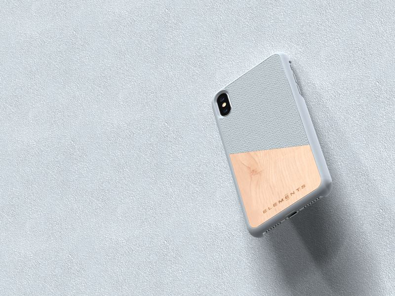 Nordic Elements Original Hel - Case for iPhone Xs Max with real maple wood (Light Grey)