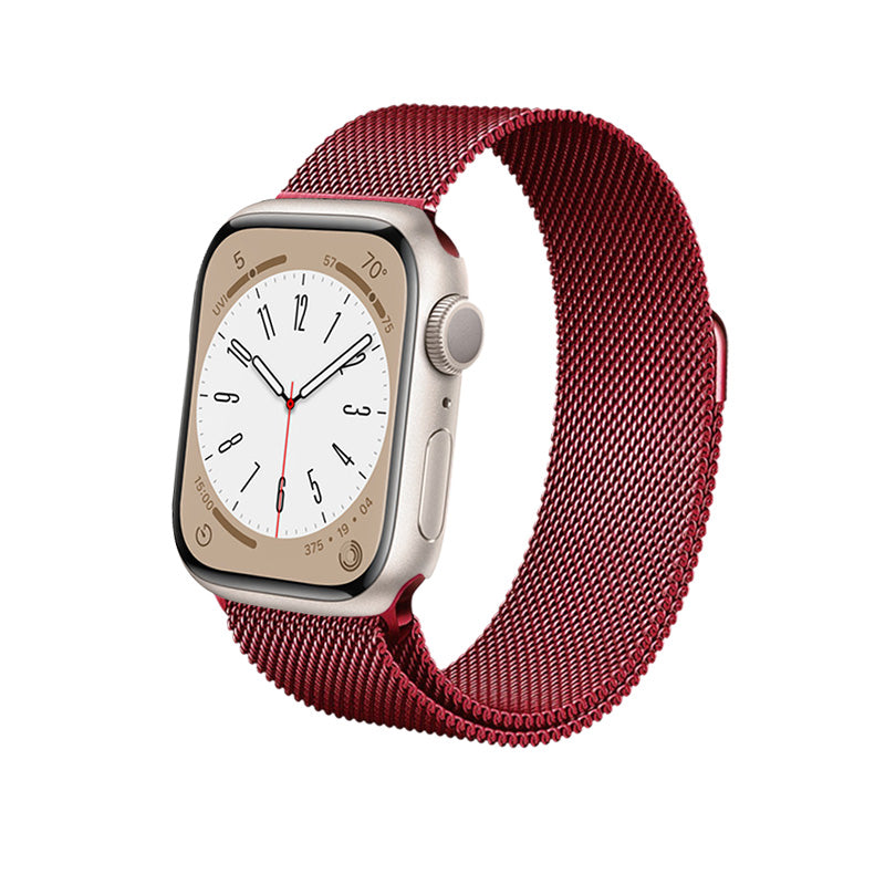 Crong Milano staal voor Apple Watch 38/40/41 mm (karmozijnrood)