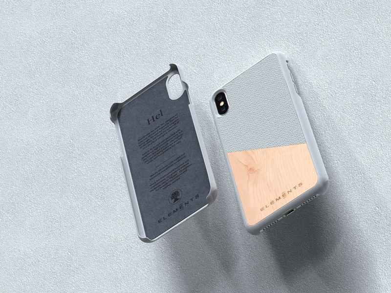 Nordic Elements Original Hel - Case for iPhone Xs Max with real maple wood (Light Grey)