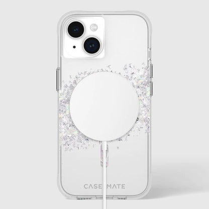 Case-Mate Karat MagSafe - Hülle für iPhone 15 / iPhone 14 / iPhone 13 verziert mit Perlmutt (A Touch of Pearl)