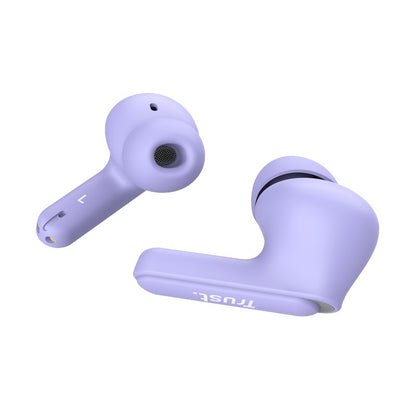 Trust Yavi – Kabellose In-Ear-Bluetooth-TWS-Ohrhörer mit Ladeetui und ENC (Lila)