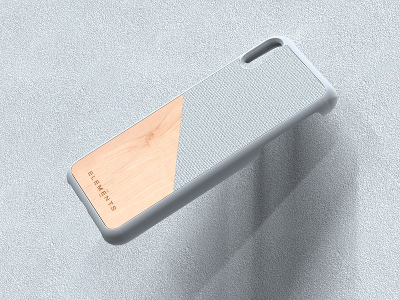 Nordic Elements Original Hel - Case for iPhone Xs Max with real maple wood (Light Grey)