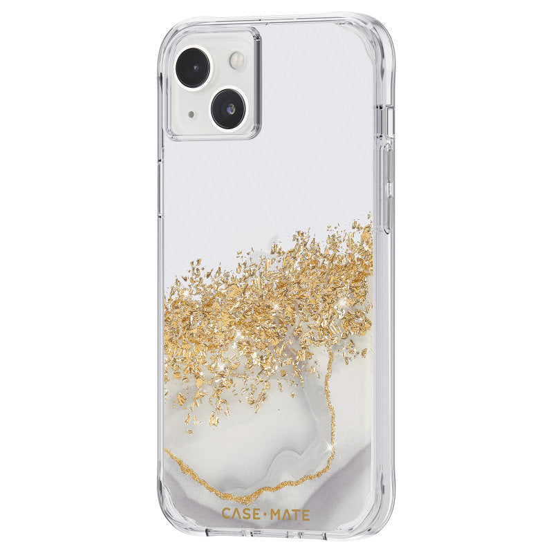 Case-Mate Karat - Case decorated in gold for iPhone 14 Plus (Marble)