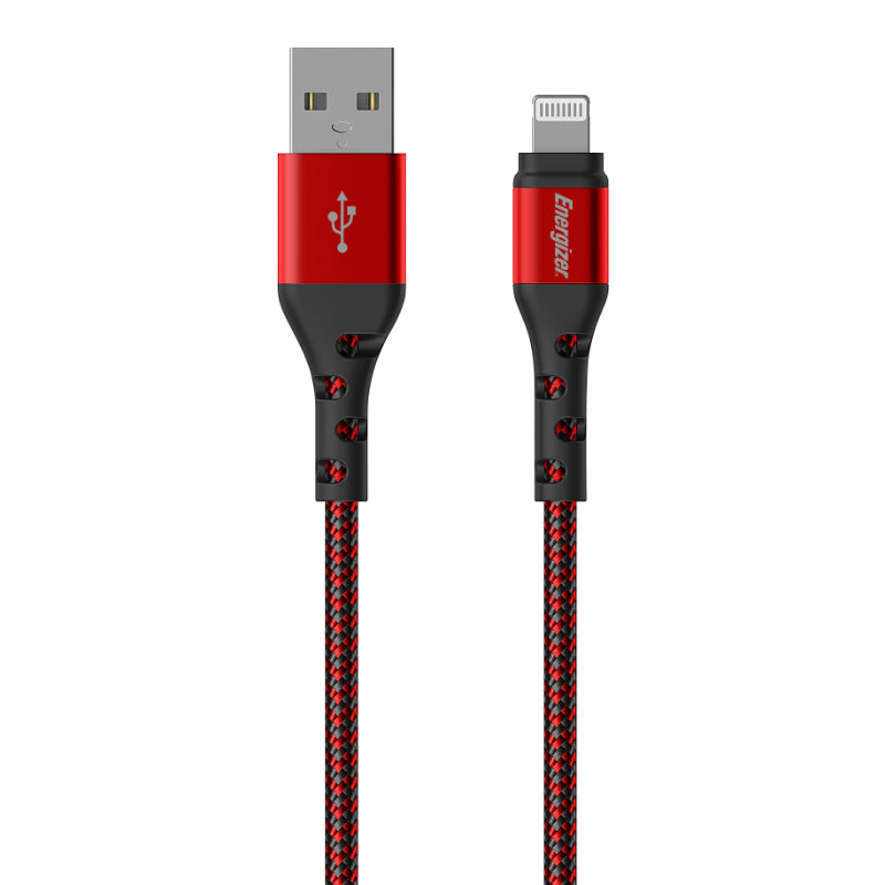 Energizer Ultimate - USB-A naar Lightning verbindingskabel MFi gecertificeerd 2m (Rood)