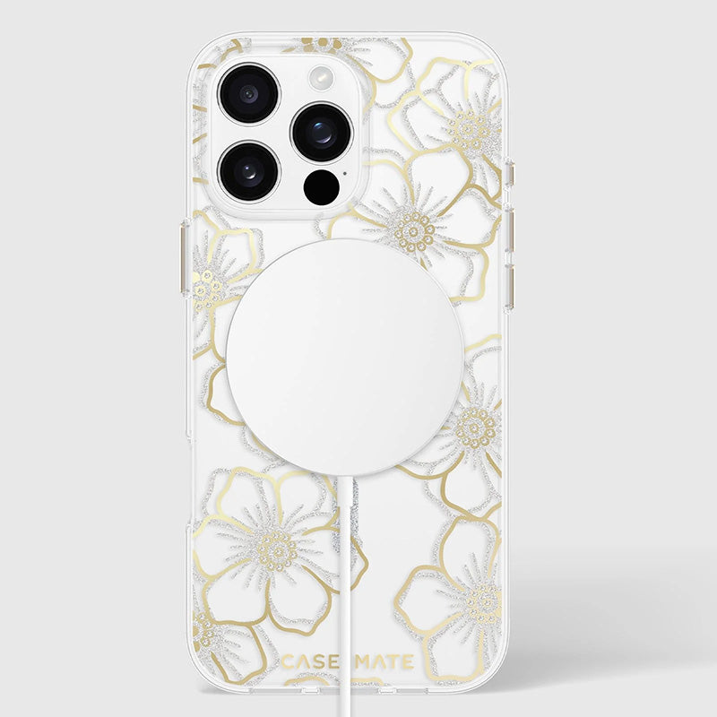 Case-Mate Floral Gems MagSafe - Hoesje voor iPhone 16 Pro Max (Goud)