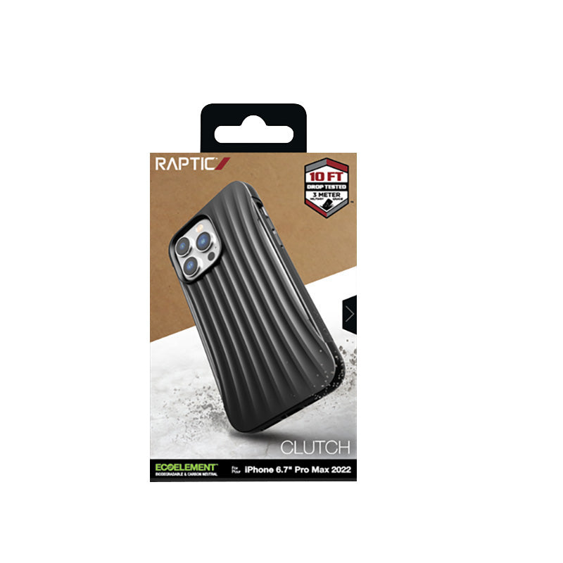 X-Doria Raptic Clutch - Biologisch afbreekbaar hoesje voor iPhone 14 Pro Max (valtest op 3 m) (zwart)