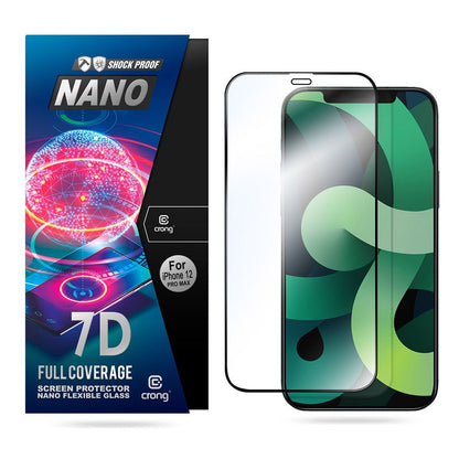 Crong 7D Nano Flexible Glass – Hybrid-Displayschutz mit vollständiger Abdeckung 9H iPhone 6.1 iPhone 12 Pro Max