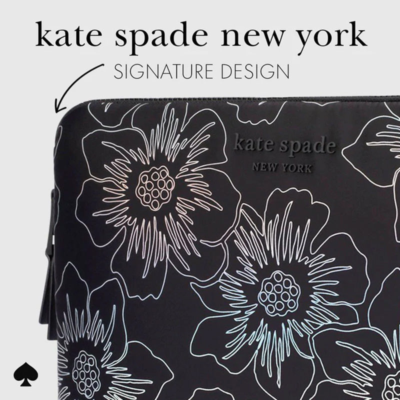 Kate Spade New York pufferhoes - MacBook Pro 14" / notebook 14" cover (stokroos iriserend zwart)