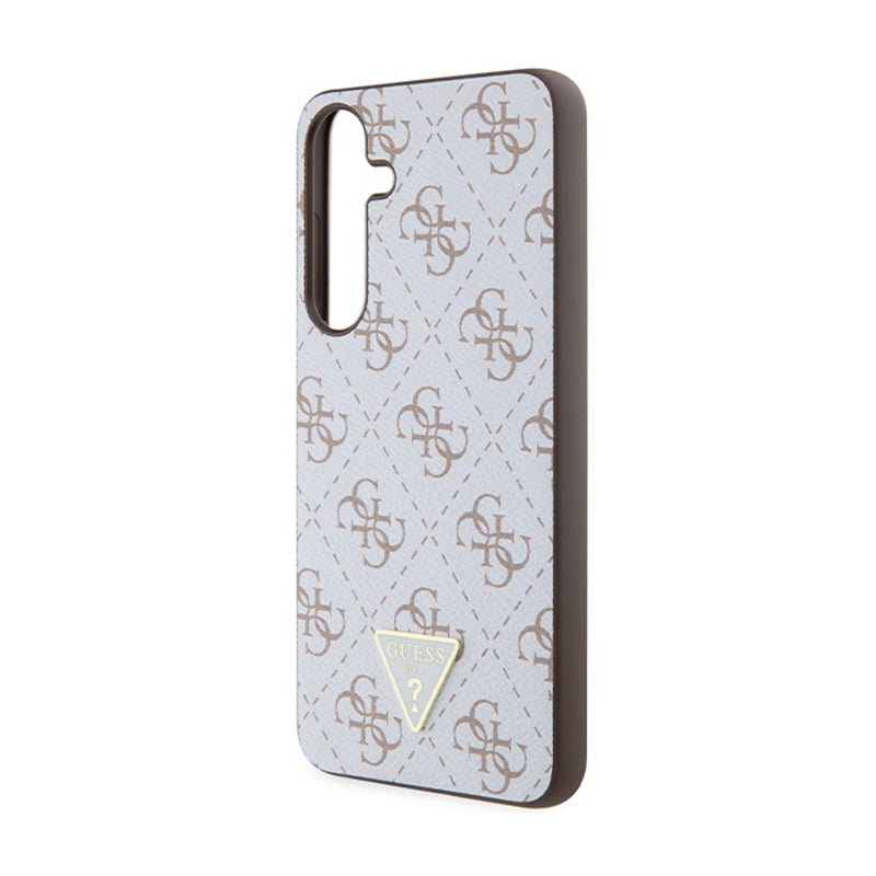 Guess 4G Driehoek Metalen Logo - Hoesje Samsung Galaxy S24+ (Wit)